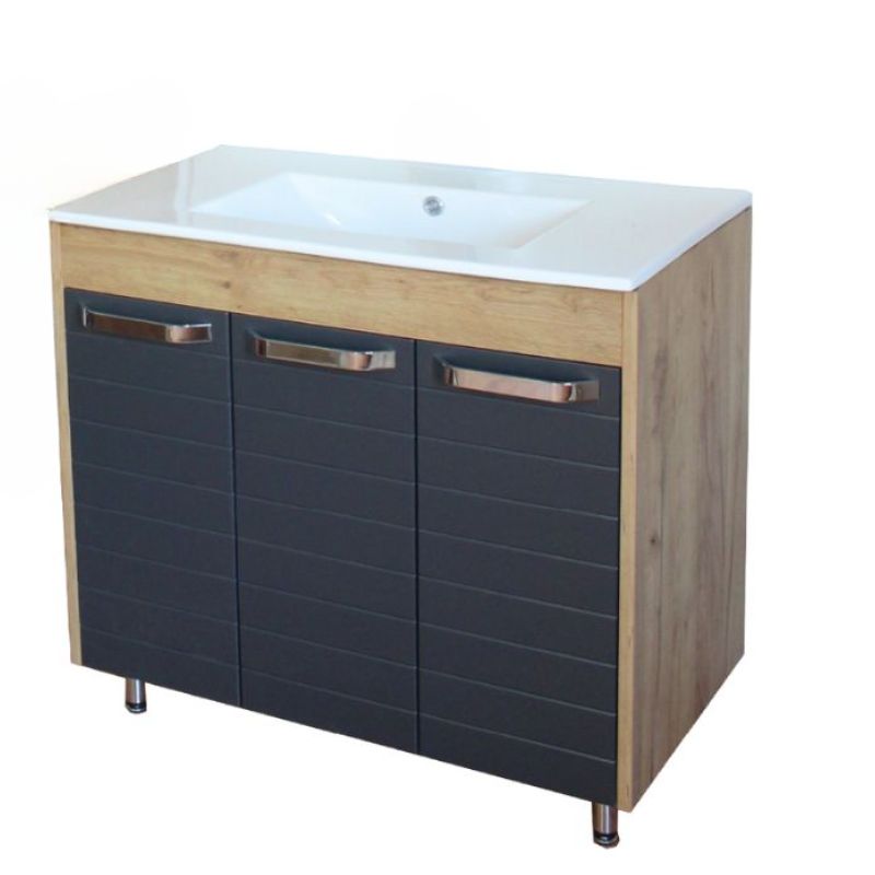 Ormaric stojeci HYDRA - DELTA hrast/antracit - 81cm + lavabo [13-032]